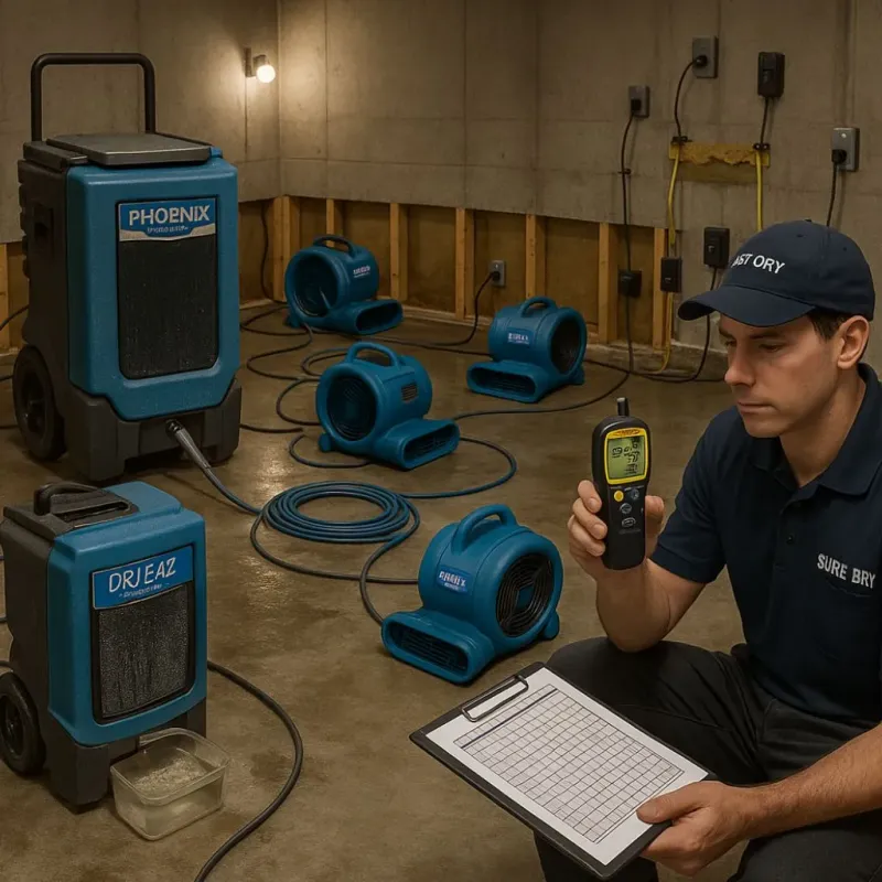 Structural Drying and Dehumidification process in Bardstown, KY